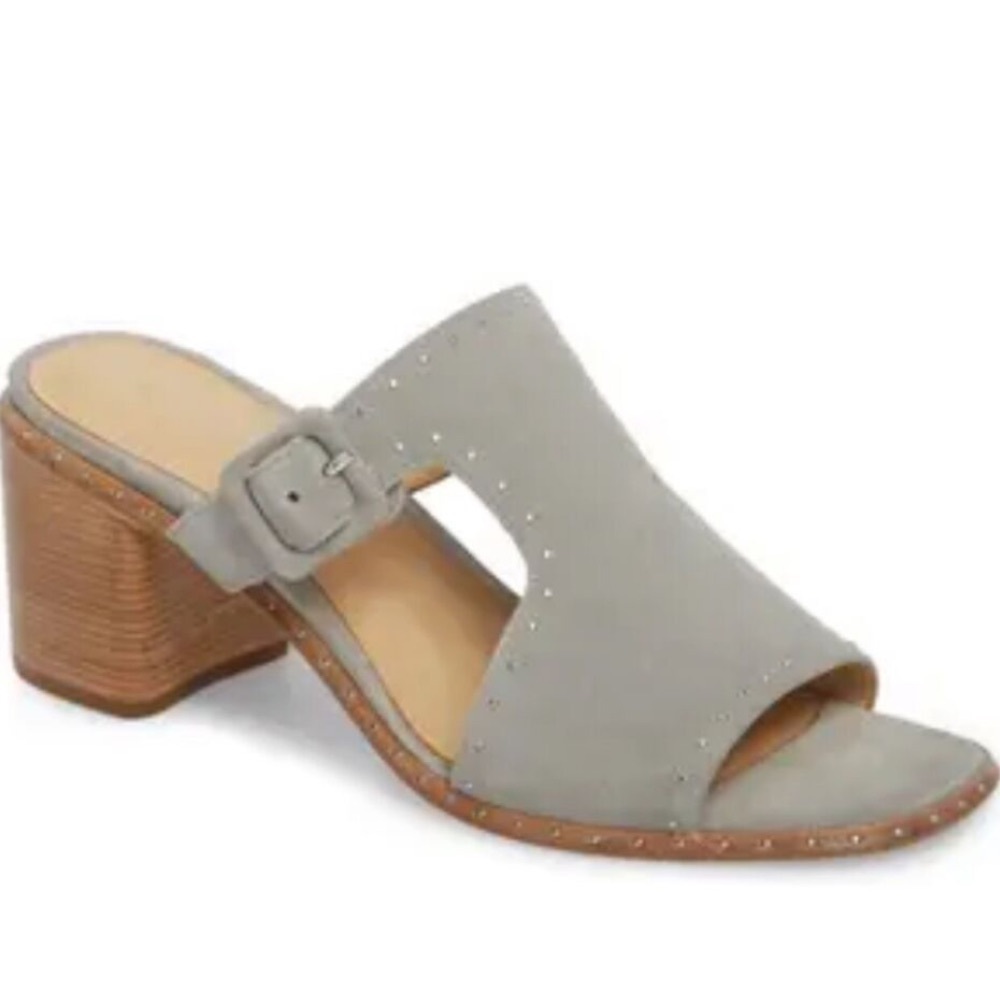 Rag & Bone Gray Matteo Mules with Decorative Buckle suede leather size 37 comfy